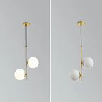 Nordic Minimalist Glass Ball Branch 2-light Chandelier BulbSquare