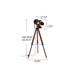 Industrial Vintage Solid Wood Iron Photographer Tripod 1-Light Standing Floor Lamp Lumendat
