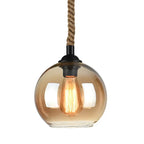 Retro Rope Hanging 1-light Glass Globe Pendant Light Lumendat