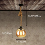 Retro Rope Hanging 1-light Glass Globe Pendant Light Lumendat