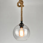 Retro Rope Hanging 1-light Glass Globe Pendant Light Lumendat