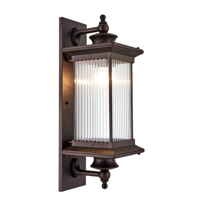 Retro Rectangular 1-Light Outdoor Waterproof Wall Sconce Lamp