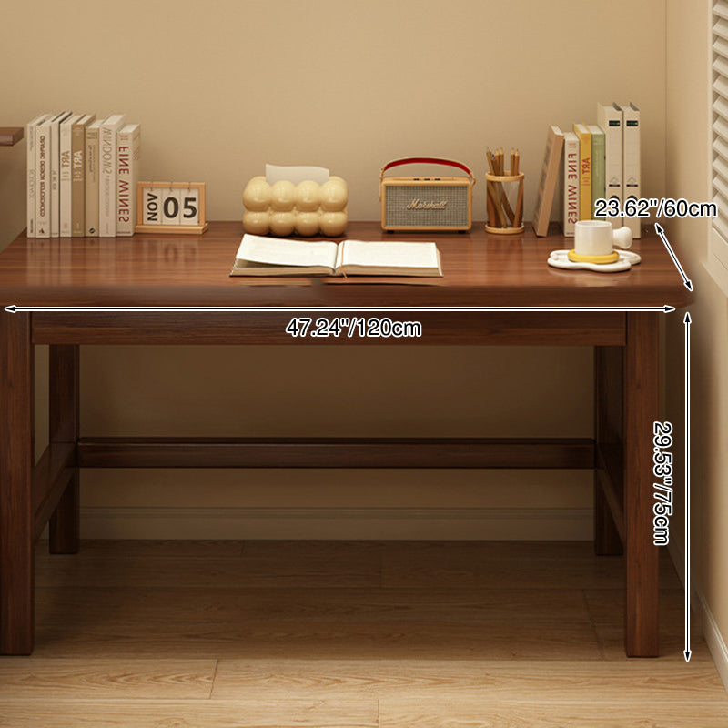 Modern Minimalist Rectangular Pine Wood Desk 1-Tier For Home Office