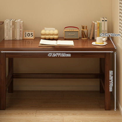Modern Minimalist Rectangular Pine Wood Desk 1-Tier For Home Office