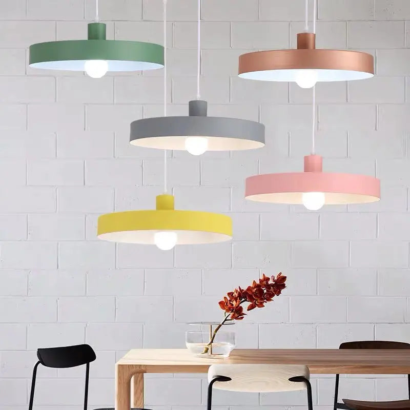 Modern Nordic Macaron Color 1-light Pendant Light BulbSquare