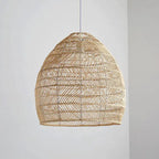 Rattan Weaving 1-light Dome Pendant Light BulbSquare