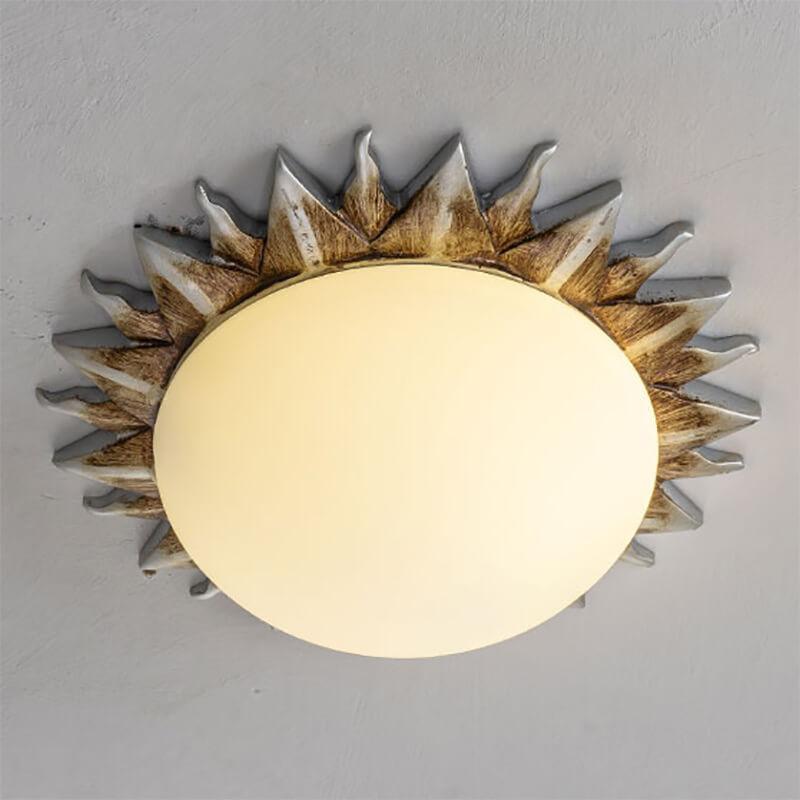 Vintage Glass Sun Bowl Shaped 1/3-Light Flush Mount Ceiling Light Lumendat
