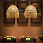 Rattan Weaving 1-light Dome Pendant Light BulbSquare