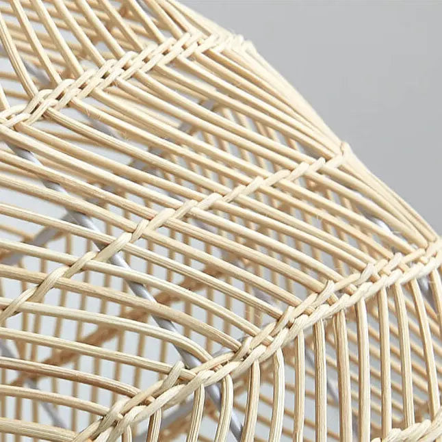 Rattan Weaving 1-light Dome Pendant Light BulbSquare