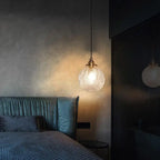 Retro Lotus Texture Glass 1-light Globe Pendant Light Lumendat