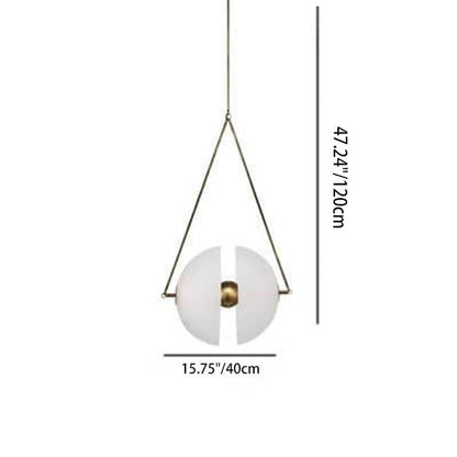 Modern Retro Split Orb Glass 2-Light LED Pendant Light