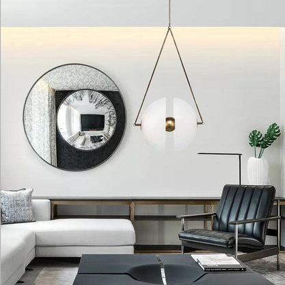 Modern Retro Split Orb Glass 2-Light LED Pendant Light