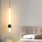 Modern Minimalist Long Cylinder with Metal Ball LED Pendant Light Lumendat