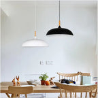 Modern Metal Wooden Top 1-light Dome Pendant Light Lumendat