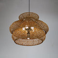 Retro Rattan 3-layer Woven Chandelier – 4 or 6 Light, Handcrafted Lumendat