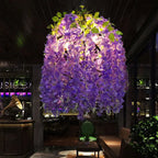 Industrial Colorful Flower Globe Chandelier – 1/3/5-light, Pink Blue Purple Lumendat