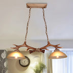 Vintage Antler Resin & Glass Bowl 2-light Chandelier – Industrial Style Lumendat