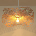Modern Bamboo Weaving 1-light Butterfly Pendant Light BulbSquare