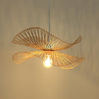 Modern Bamboo Weaving 1-light Butterfly Pendant Light BulbSquare