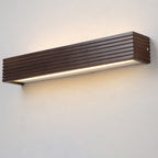 Modern Chinese Walnut Square Bar Vanity LED Wall Sconce Lamp