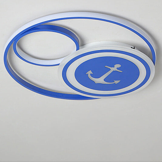 Lumendat Cartoon Creative Rudder Nautical LED Flush Mount Ceiling Light Lumendat