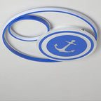 Lumendat Cartoon Creative Rudder Nautical LED Flush Mount Ceiling Light Lumendat