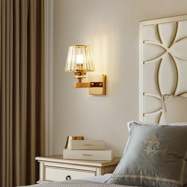 Modern Minimalist Oval Cylinder Hardware Crystal 1-Light Wall Sconce Lamp For Bedroom Lumendat