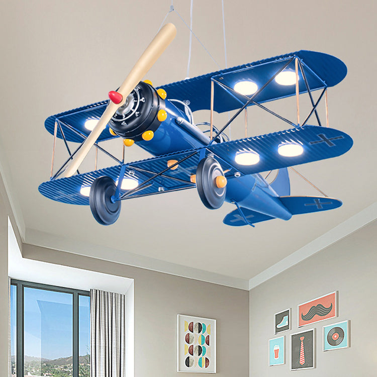 Lumendat Contemporary Creative Kids Aircraft Hardware Acrylic LED Chandelier For Bedroom Lumendat