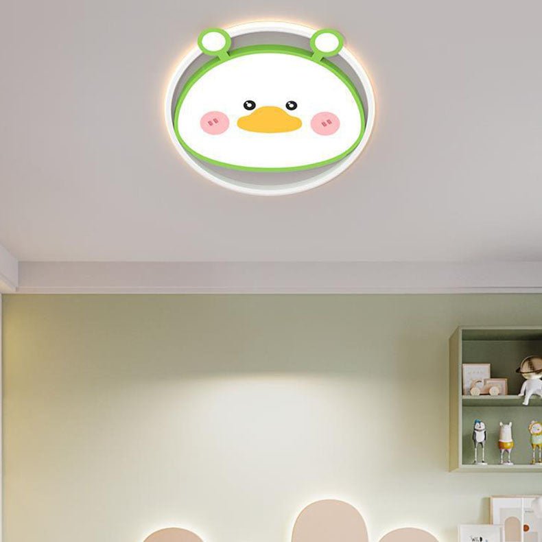 Lumendat Contemporary Creative Cartoon Animal Duck Acrylic LED Flush Mount Ceiling Light For Bedroom Lumendat