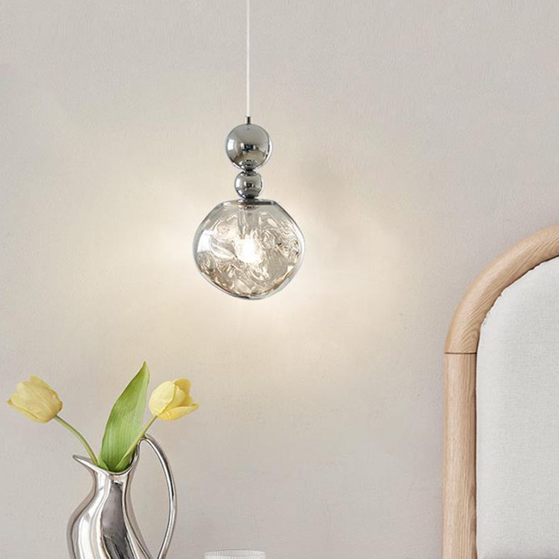 Contemporary Scandinavian Lava Ball Iron Acrylic 1-light Pendant Light for Bedroom