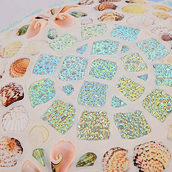 Tiffany Creative Mosaic Shells 1-light Flush Mount Ceiling Light