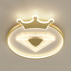 Lumendat Childlike Cartoon Crown Diamond Design LED Flush Mount Light Lumendat