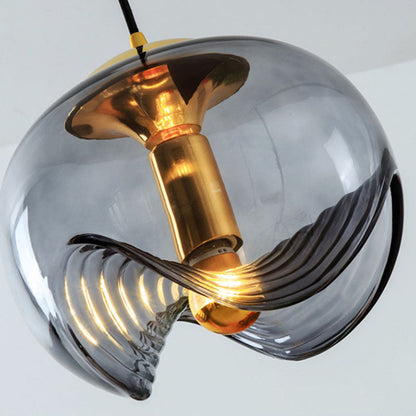 Contemporary Scandinavian Oval Column Iron Glass 1-light Pendant Light for Bedroom