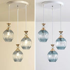 Contemporary Nordic Gradient Glass Metal Orb 1/3 Light Island Light Chandelier for Living Room Lumendat