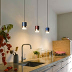 Nordic Light Luxury Cylindrical Aluminum Acrylic LED Pendant Light BulbSquare