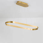 Modern Minimalist Light Luxury Oval Aluminum LED Chandelier BulbSquare
