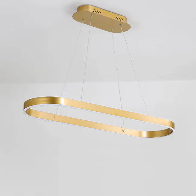 Modern Minimalist Light Luxury Oval Aluminum LED Chandelier BulbSquare