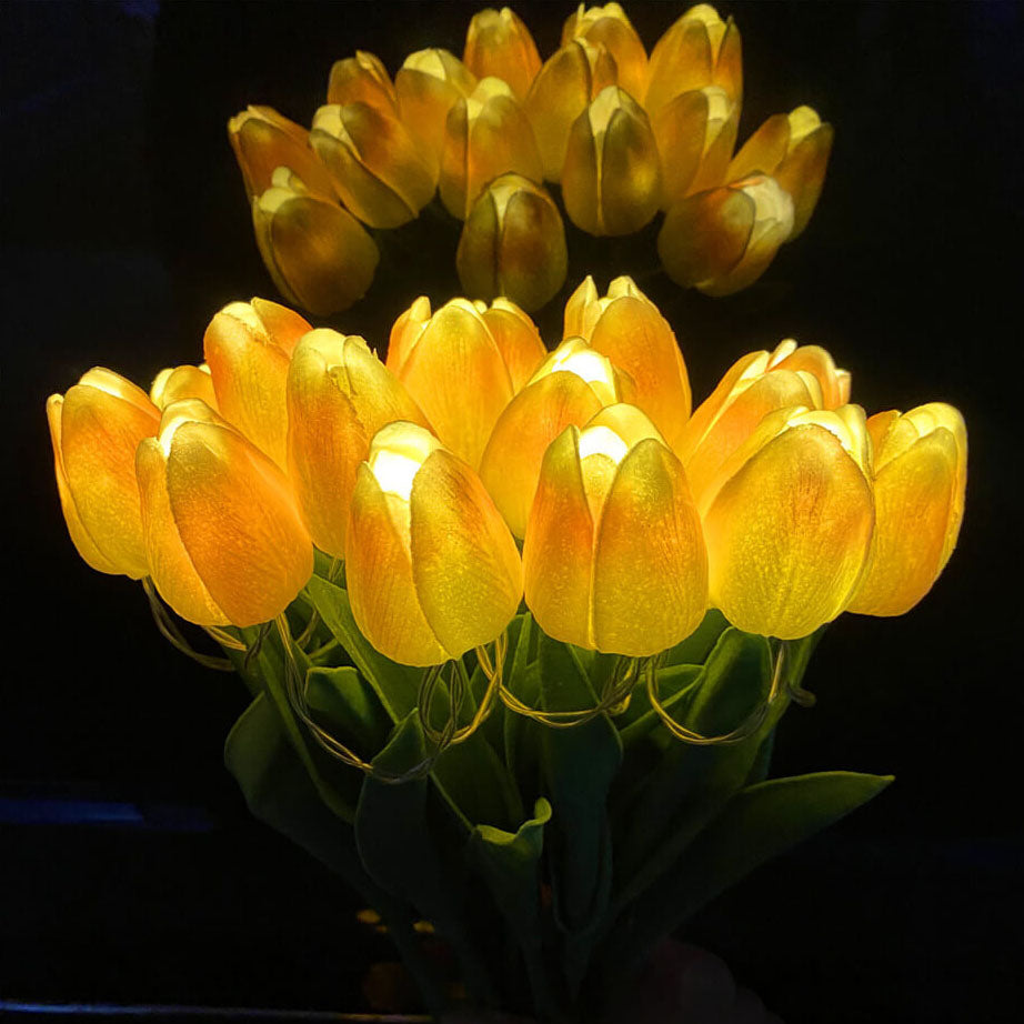 Tiffany-Style Tulip Flower Decoration LED Table Lamp Lumendat