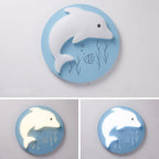 Lumendat Cartoon Cute Dolphin Blue Disc LED Flush Mount Ceiling Light Lumendat