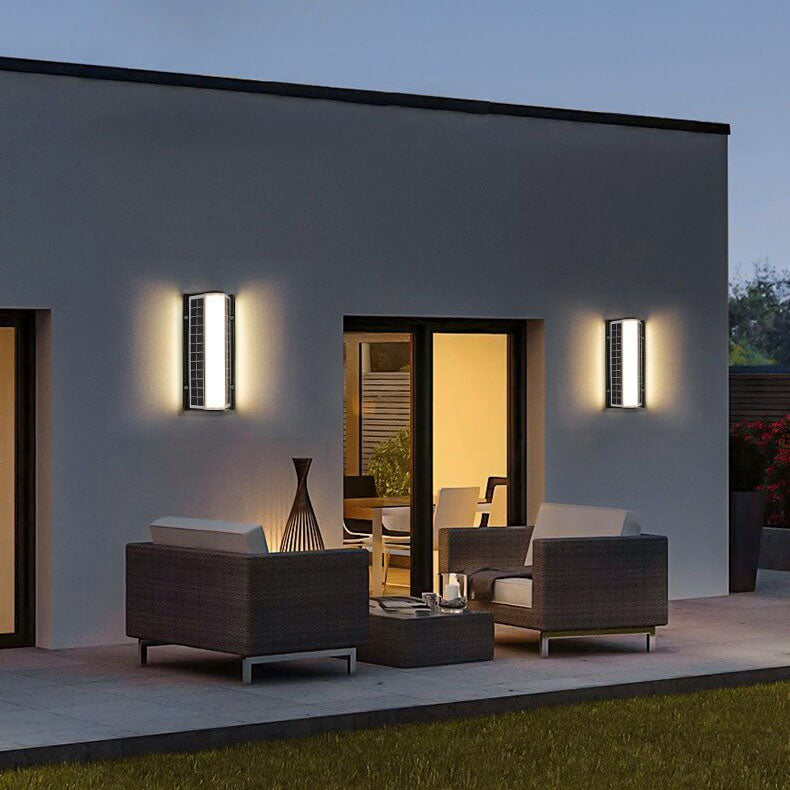 Modern Solar Waterproof Acrylic Long Strip LED Outdoor Wall Sconce Lamp Lumendat