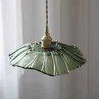 Modern Art Deco Sunflower Copper Glass 1-light Pendant Light for Living Room Lumendat