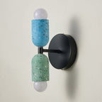 Modern Japanese Wabi-Sabi Iron Cement 2-Light Wall Sconce Lamp