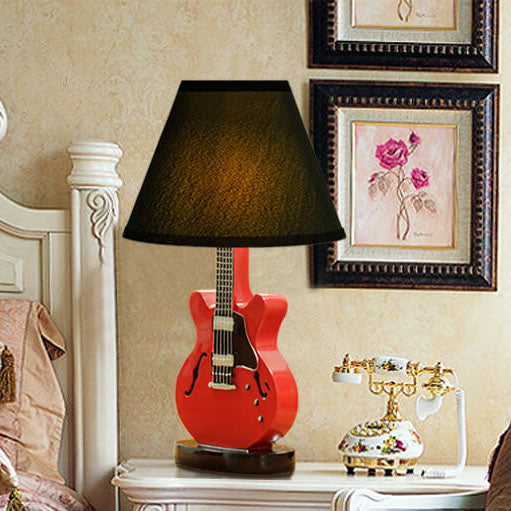 Lumendat Cartoon Creative Fabric Shade Guitar 1-Light Table Lamp Lumendat