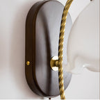 French Vintage Cream Glass Petal 1-Light Wall Sconce Lamp