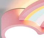 Childlike Cartoon Rainbow Cloud Design LED Flush Mount Light Lumendat