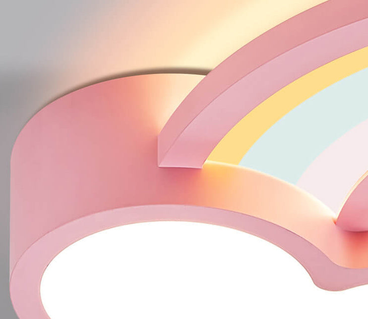 Childlike Cartoon Rainbow Cloud Design LED Flush Mount Light Lumendat