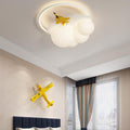 Lumendat Modern Kids Cloudy Airplane Iron Resin Rotomolded LED Flush Mount Ceiling Light Lumendat
