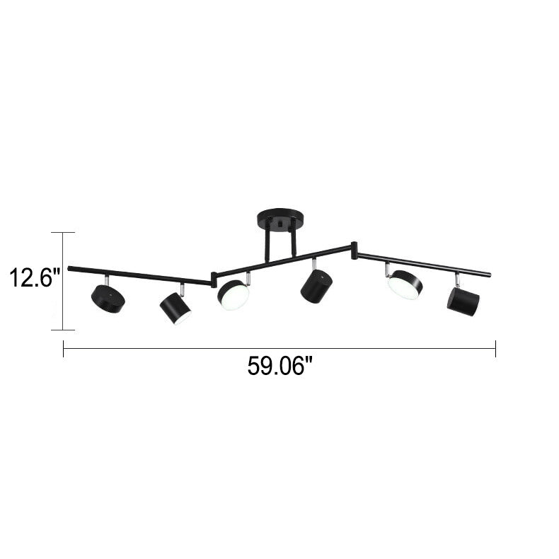 Modern Creative Rotating Track Spotlight LED Semi-Flush Mount Ceiling Light Lumendat