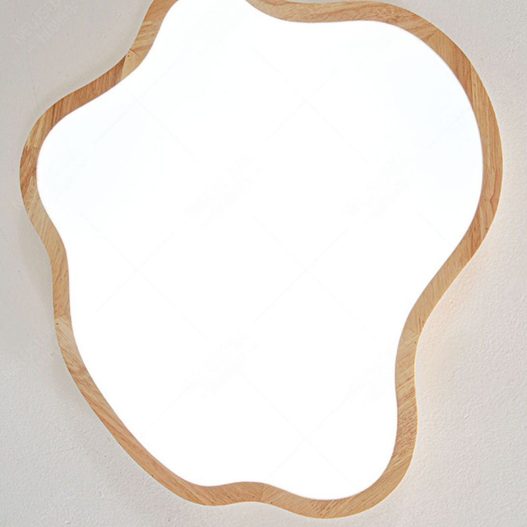 Japanese Minimalist Log Clouds Acrylic LED Flush Mount Ceiling Light