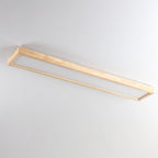 Japanese Minimalist Log Rectangular Walnut LED Flush Mount Ceiling Light BulbSquare